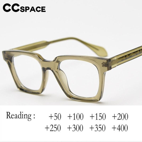 Personalized Thick Frame Men's Optical Glasses R57023w2 Art Retro Concave Cut Reading Glasses Fashion Men's and Women's Prescription Glasses 0-+0.5-+