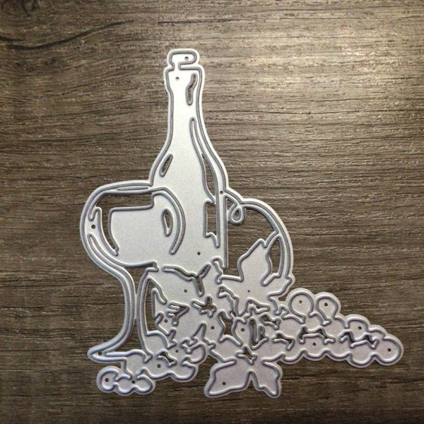 DIY Wine Bottle Cup Metal Cutting Dies for DIY Scrapbooking Embossing Paper Cards Making Crafts