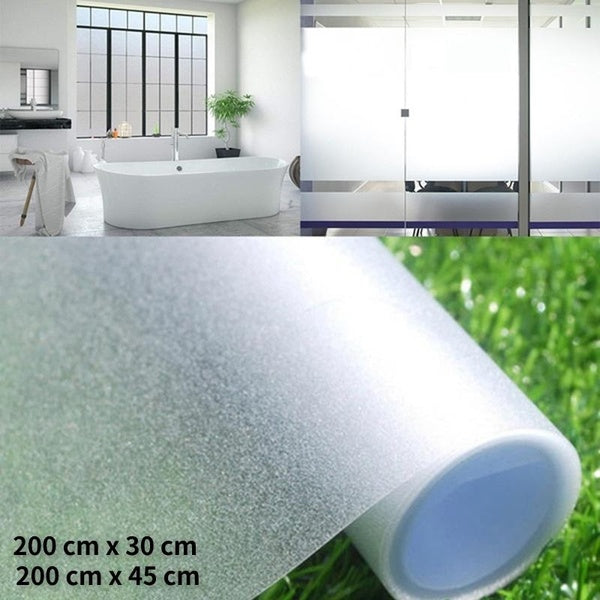 200cm*30-45cm Matte Glass Window Film Sticker UV Proof Privacy Protection Window Film Decorative Window Sticker Frosted Self Adhesive Decal for Glass