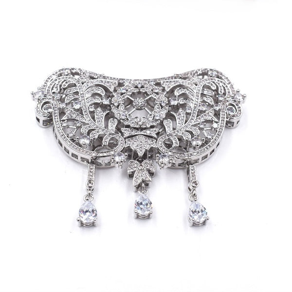 Zircon micro inlay royal household tassel pendant necklace sweater chain accessories