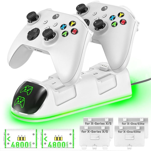 OIVO Station de charge pour manette Xbox Series-Xbox One X-S-Elite avec 2 batteries rechargeables de 4800 mWh, station de charge pour batterie de man