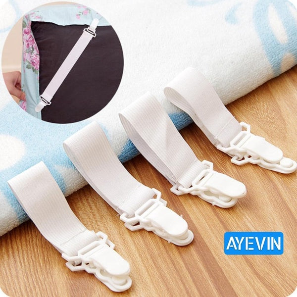 4Pcs-lot Bed Sheet Grippers Nonslip Blanket Mattress Cover Sofa Bed Fasteners Elastic Clip Holders