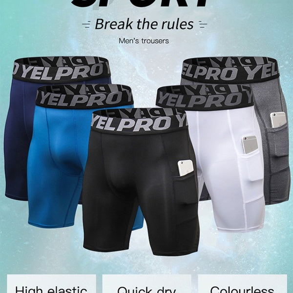 5 colors S-XXL Men's Pocket Shorts Basketball Shorts Sport Running Tight Fitness Short