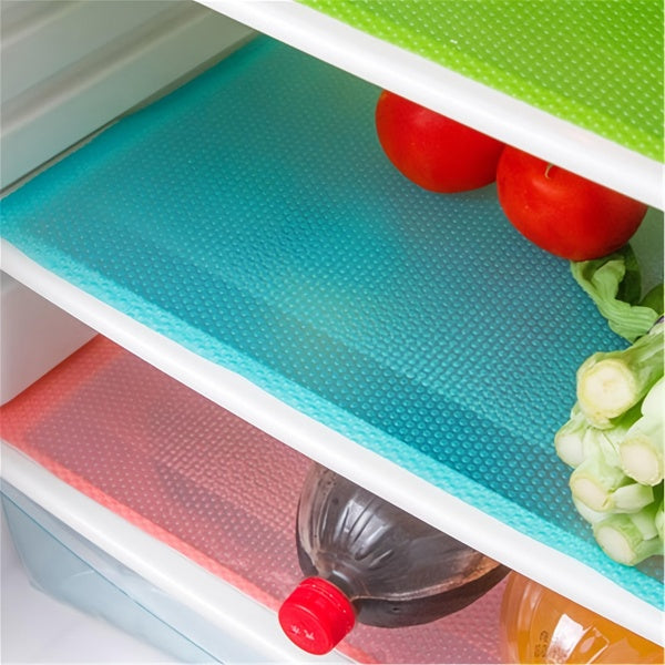 4pcs Refrigerator Liners Mats Washable, Refrigerator Mats Liner Waterproof Oilproof, Fridge Liners For Shelves, Cover Pads For Freezer Glass Shelf Cu
