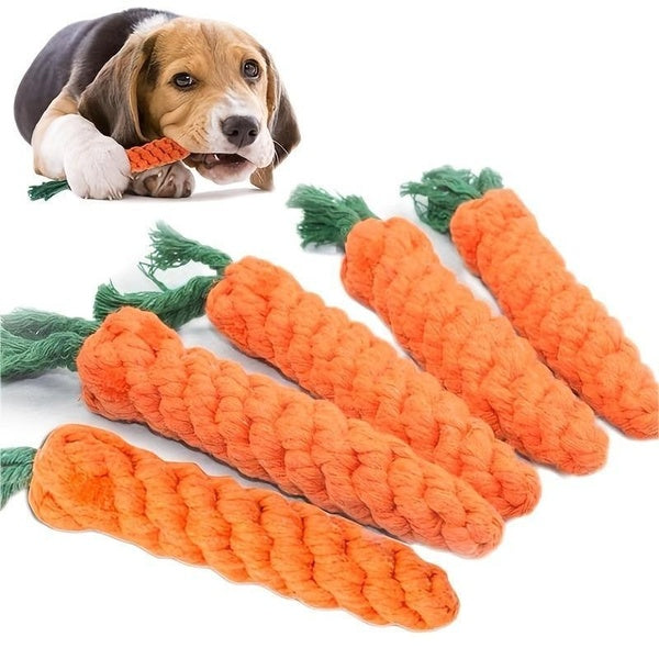 1pc-2pcs Pet Knot Toy for Dog and Cat Carrot Shape Dog Chew Toys Cotton Rope Toys for Indoor Dogs Cat Toys