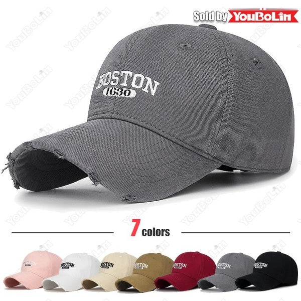 New Hole-Embroidered 1630 Number Baseball Cap, versatile Korean Style Cotton Duck Cap for Men and Women
