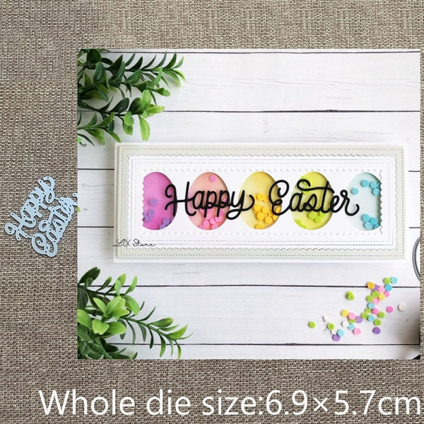 New Design Craft Metal stencil mold Cutting Dies happy easter decoration scrapbook die cuts Album Paper Card Craft Embossing