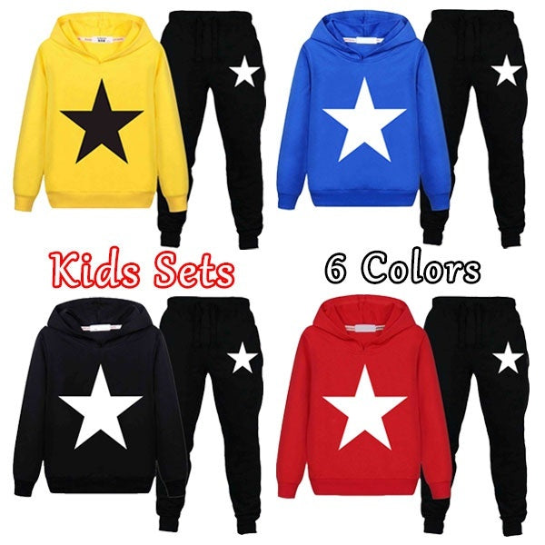 Fashion Kids Clothes Sets Hoodie + Pants Tracksuit Boys Girls Hooded Sweatshirt Suits Two Piece Set Pullover Jumper Jacket Coat