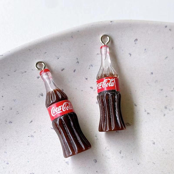 20PCS 30*10mm Cute Resin Coke Bottle Charms Pendants Handmade Accessories Jewelry DIY Earring Necklace Keychain