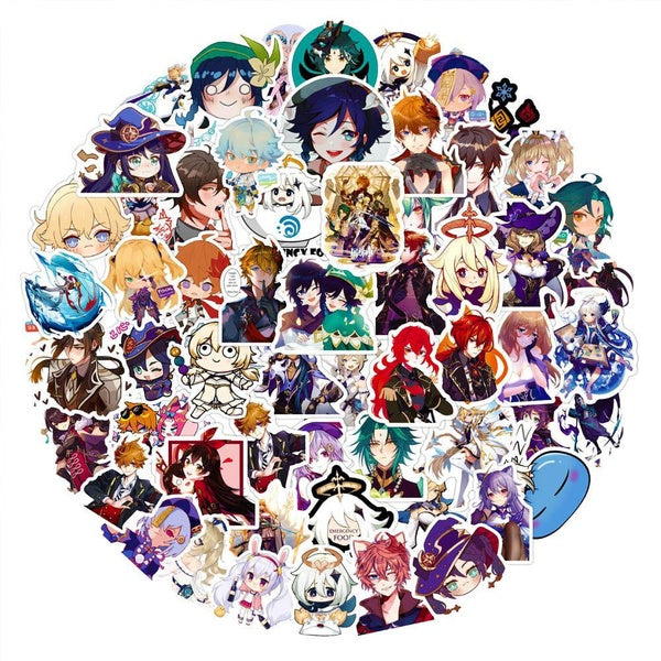 10-50Pcs Genshin Impact Stickers Game Genshin Graffiti Stickers for DIY Luggage Laptop Skateboard Motorcycle Bicycle Stickers