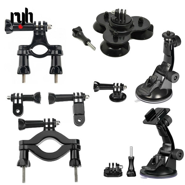 Optional Bike Motorbike Mount for GoPro Hero 10 9 8 5 Accessories for Xiaomi Yi Sjcam Sj4000 Eken H9 Suction Cup Car Mount