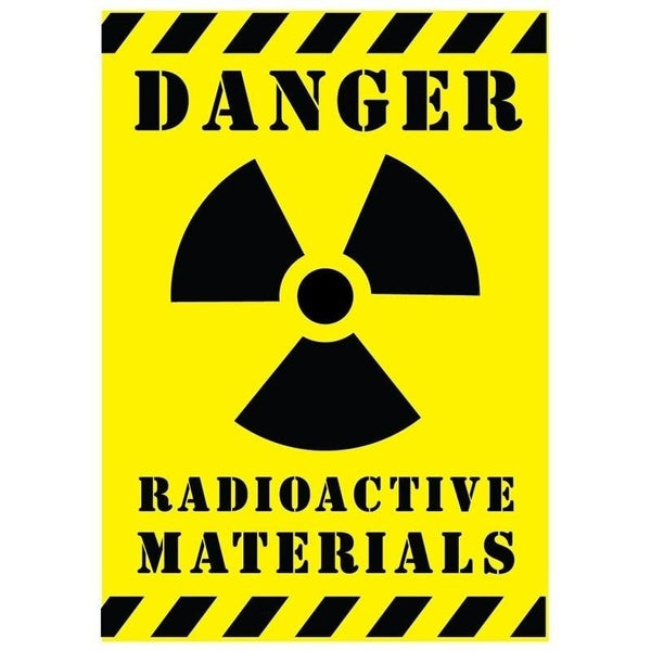 10CM*14.2CM Car Sticker DANGER RADIOACTIVE MATERIALS Warning Mark Decal