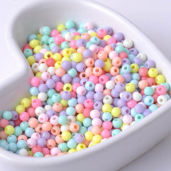 4mm-6mm-8mm-10mm-12mm Mixed Candy Color Acrylic Round Beads