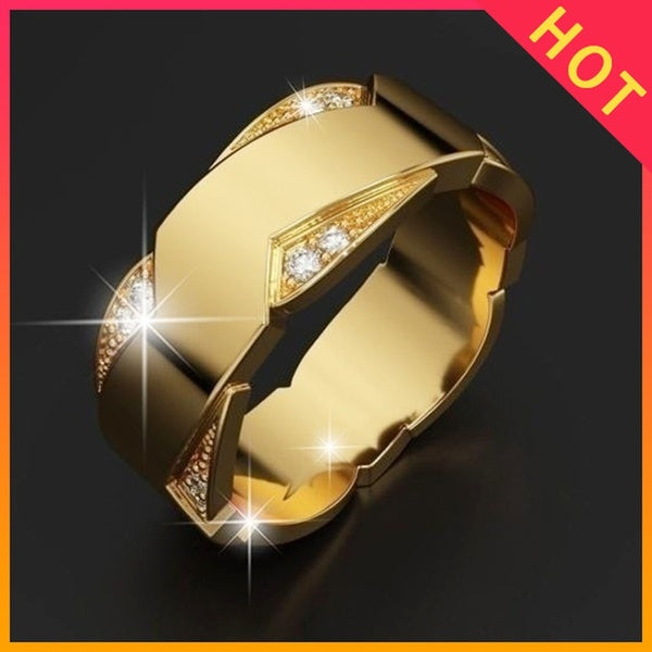bague de halo pour hommes d'affaires classiques pierre de zircon pour hommes laiton bague de placage de rétention de couleur style européen bague de