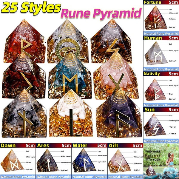 25 Styles Magic Rune Pyramid Art Crystals Sphere Constellation Amethyst Quartz Natural Cristal Room Decor Stone Orgone Energy Healing Reiki Yoga Medi