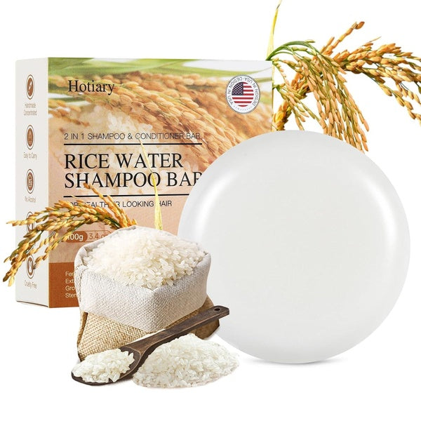 Rice Water Shampoo Bar For Hair Growth, 2-In-1 Rice Water Shampoo And Conditioner Bar, Rice Bar Shampoo For Thinning Hair,Rice Shampoo Bar Soap For H