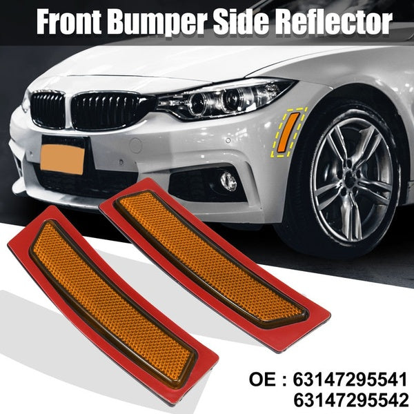 Pair 63147295541 63147295542 Front Bumper Reflector Side Marker for BMW F30 F31 LCI 3 Series 320i M Sport 2016-2018 Replace Original Reflector Yellow