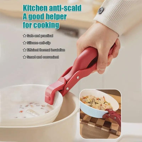 1 Pcs Bowl Spoon Dish Clamp Pot Pan Gripper Clip Hot Dish Plate Bowl Clip Tongs Anti-scald Non-slip Handle Kitchen Gadgets