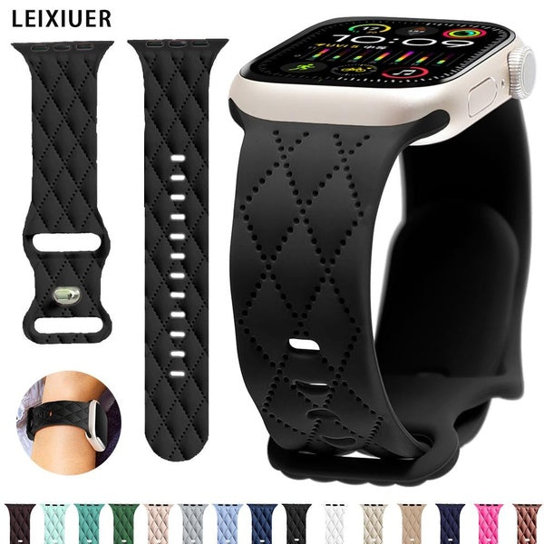 LEIXIUER Breathable Silicone Strap for Smart Watch Ultra 2-Ultra 49mm 9 8 7 45mm 41mm,Sport Bracelet Wristband Band Accessories for SmartWatch Series