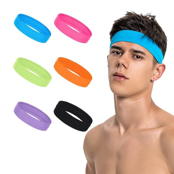 1-2PCS Sport Headband for Men and Women Head SweatBand Yoga Running Cycling Hairband Anti-slip Elastic Sweatband