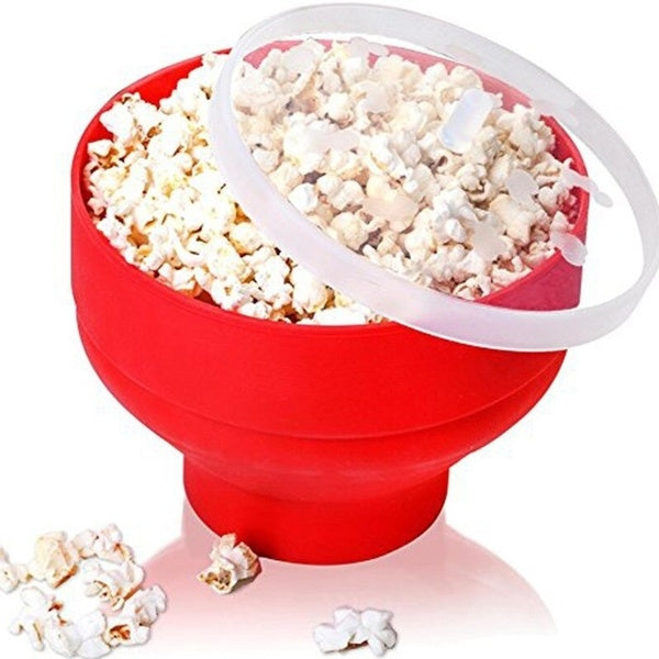 1PC Silicone Popcorn Popper Bowl Microwave Popcorn Maker Box Foldable Snack Popcorn Bucket Container Kitchen Baking Tool LN 002