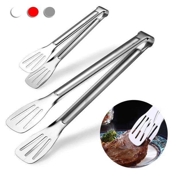 9-12 inch Kitchen Food Tong Tool Set Heat Bread Tong Stainless Steel Salad BBQ Cooking Food Serving Utensil Tongs Bead Clip