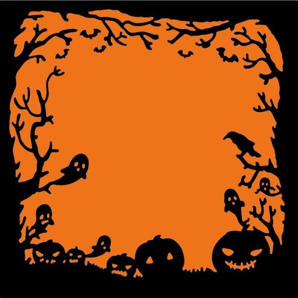 Square Halloween Pumpkin Imp Design Style Metal Cutting Dies DIY Scrapbooking Embossing Stencil Paper Craft Album Template