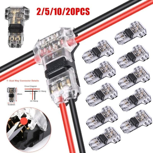 Quick Type T Electrical Cable Wire Connectors Terminal Connections Joiners Auto Plug Connector 2-5-10-20pcs