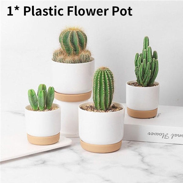 Self Watering Flowerpot Automatic Water Absorption Round Double-layer Succulent Planter Pot Cactus Small Green Plant Flowerpot-80