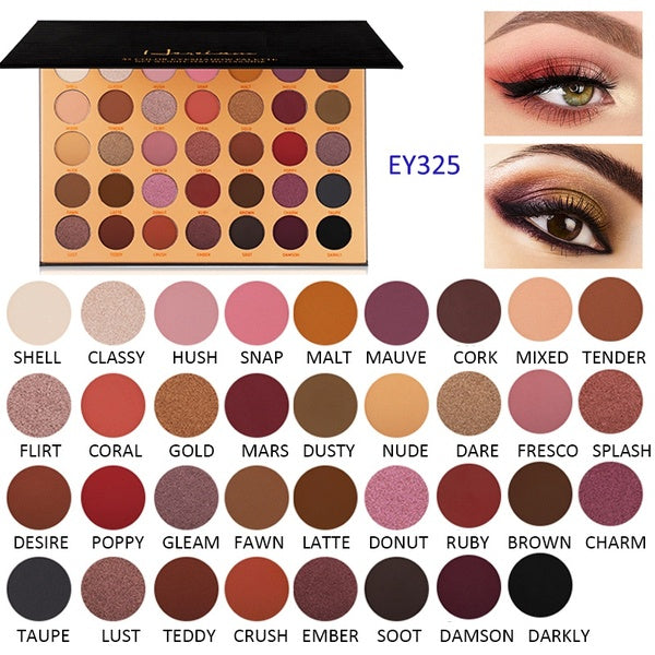 35 Colors Eyeshadow Palette Long Lasting Glitter Eyeshadow Shimmer High Pigmented Neutral Anime Shiny Eye Shadow Primer Makeup Powder