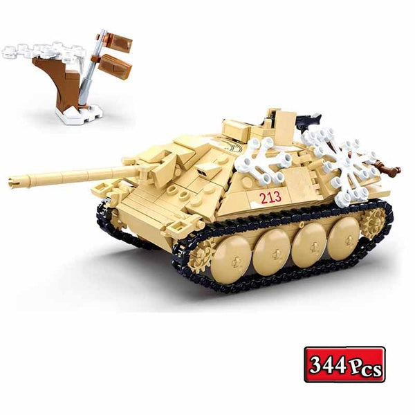 Military Series World War II German Jagdpanzer 38(t) Hetze Tank Model Collection Ornament Building Blocks Bricks Toys Gifts