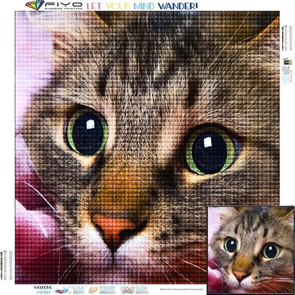 Cat DIY 5D Diamond Painting Full Drill with Number Kits Home and Kitchen Fashion Crystal Rhinestone Cross Stitch Embroidery Paintings Canvas Pictures