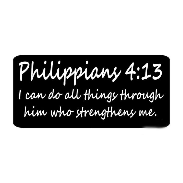17cmx8cm Philippians 4:13 - Christian - Bible - Window Bumper Sticker Car Vinyl Decal