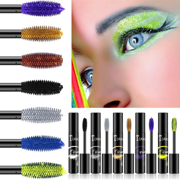 1 PCS Professionnel Maquillage Mascara Étanche À Séchage Rapide Cils Curling Allongement Maquillage Cils Bleu Violet Mascara