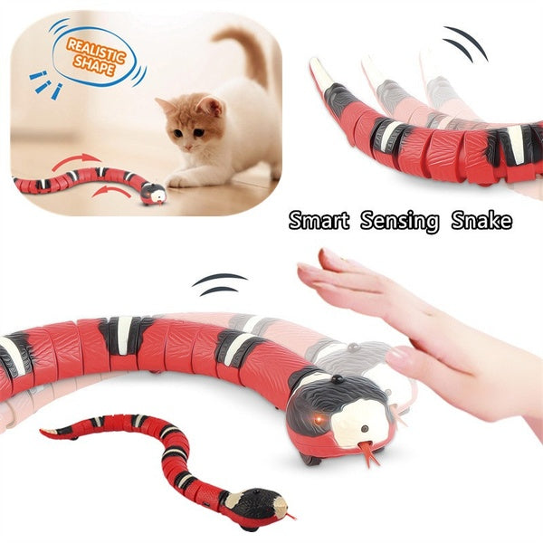 Smart Sensing Snake Toy Cat Toys Electron Interactive Toys USB Charging for Cats Pet Toys Gifts 1-2pcs