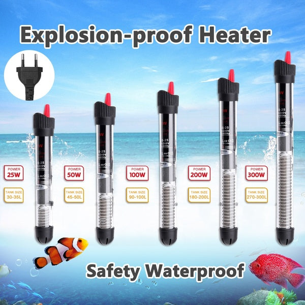 Aquariums Heater Durable Submersible Heater Heating Rod Aquarium Glass Fish Temperature Adjustment 25w 50w-100w-200w-300w