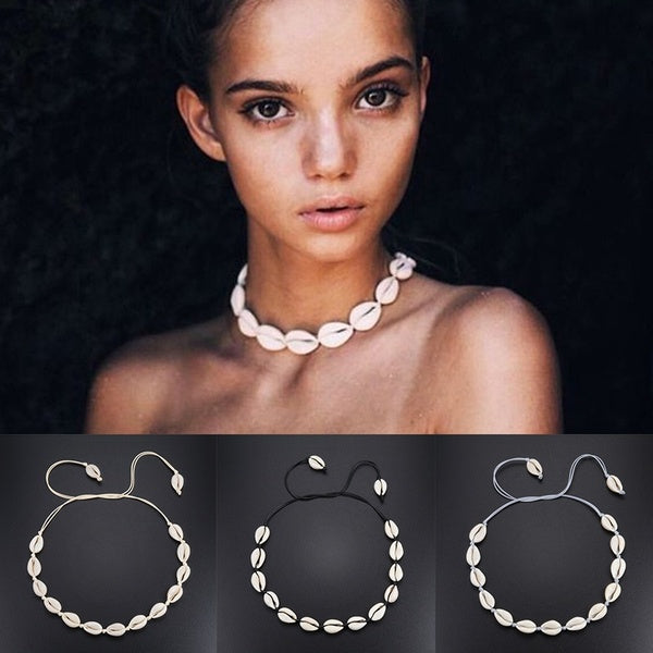 Colliers de coquille naturelle tour de cou naturel blanc conque brin coquillage collier charme cauri fait à la main bohème plage bijoux pour femmes