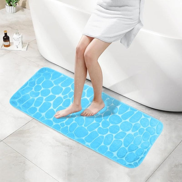 Memory Foam Soft Bath Mats-Non-slip Absorbent Washable Rug Toilet Floor Mat Home Bath Mat Coral Fleece Bathroom Carpet Water Absorption