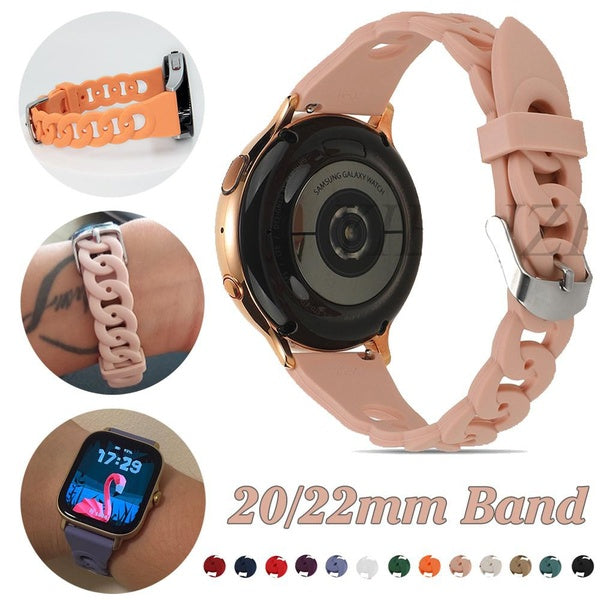Silicone Bracelet Strap for Galaxy Watch 4 5 40mm 44mm 5 LTE 5 PRO 45mm 4 Classic 42mm 46mm 3 41-45mm Active 2 Gear S4 S3 S2 for Amazfit Accessories Matron Inn