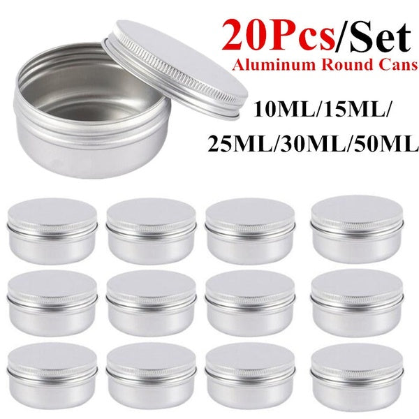 20Pcs Balm Nail Art Cosmetic Cream Make Up Pot Lip Jar Tin Case Container Portable 10ml-50ml