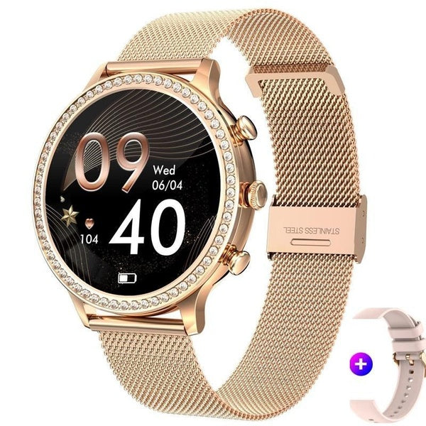 1,32 pouces femmes montre intelligente diamants Bluetooth appel AI assistant vocal montres pour femmes Fitness moniteur de santé fréquence cardiaque,