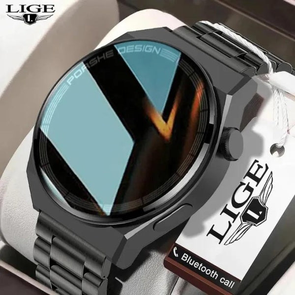 LIGE hommes intelligents montre plein écran tactile Bluetooth appel étanche montres sport Fitness Tracker montre intelligente pour hommes + boîte