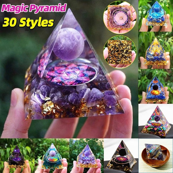 30 Styles Magic Pyramid Art Crystals Amethyst Sphere Constellation Quartz Natural Cristal Room Decor Stone Orgonite Energy Healing Reiki Yoga Meditat