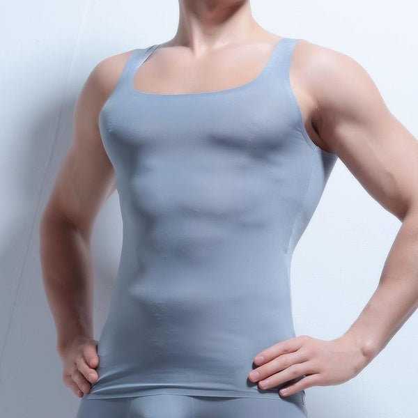 Men Ice Silk Vest Undershirt Summer Thin Tank Top Fitness Sleeveless Undershirt Male Vest New Tank
