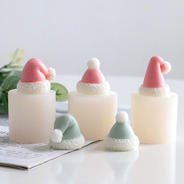DIY Creative Christmas Hat Fondant Molds Silicone Moulds for Epoxy Resin Cake Candy Aromatherapy Plaster Handmade Christmas Gifts Craft Making Tools