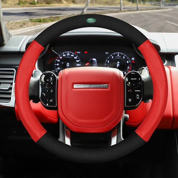 Special Land Rover steering wheel cover leather carbon fiber