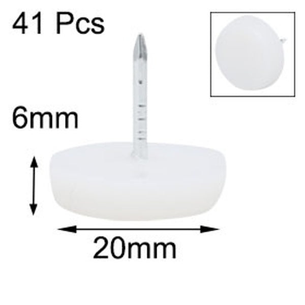 Plastic Pads Protector Furniture Chair Table Leg Feet Glides Nails 41pcs