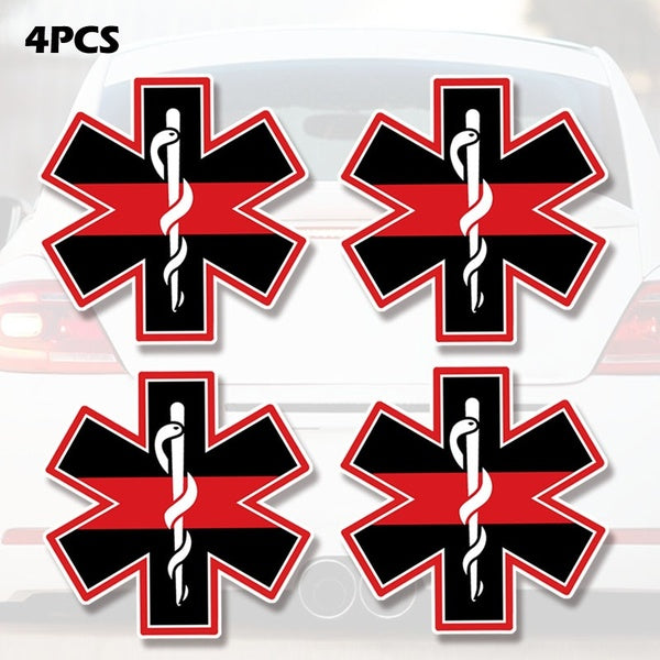 6 "4 pcs EMT SYMBOLIQUE Vinyle Decal Autocollant Étoile de Vie Médical Vinyle Autocollant Decal Ordinateur Portable Voitures Camions Pare-chocs Ordin