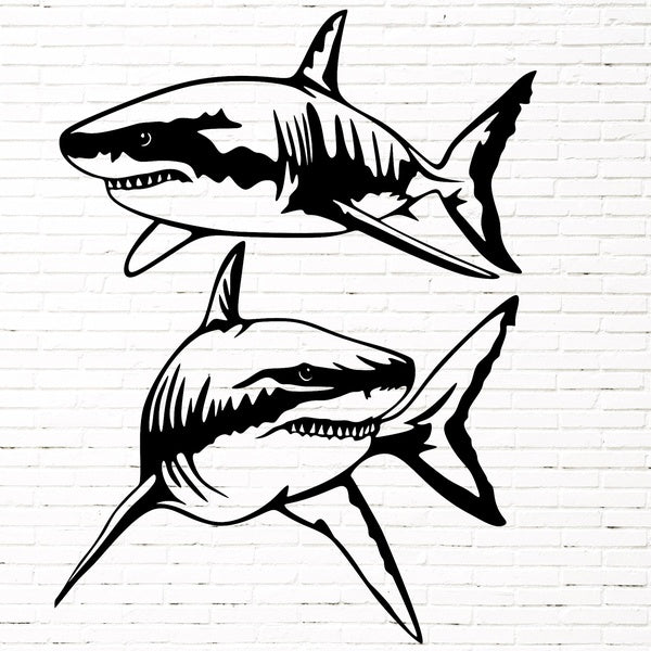2pcs, Shark Night Reflective Stickers Vinyl Decal Car Window Sticker