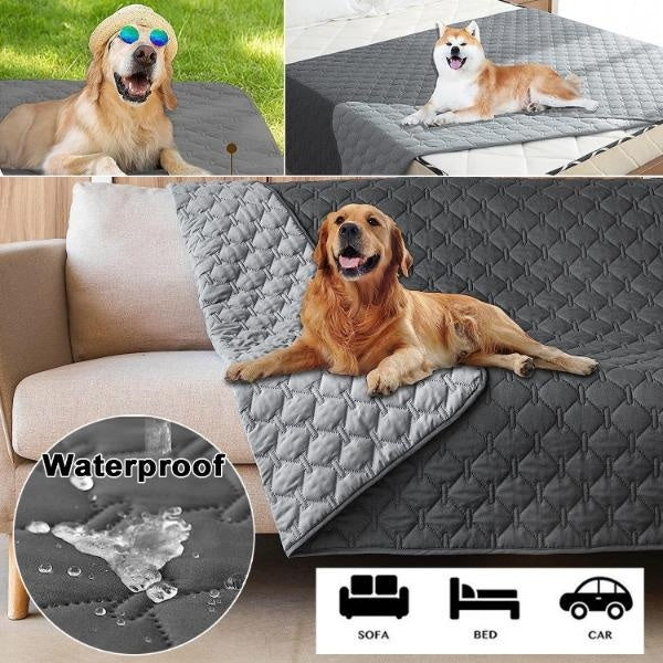 Double-Faced Waterproof Dog Bed Cover Pet Blanket Sofa Couch Furniture Protector for Kids Children Dog Cat Reversible Bed Mattress Protector Mat
